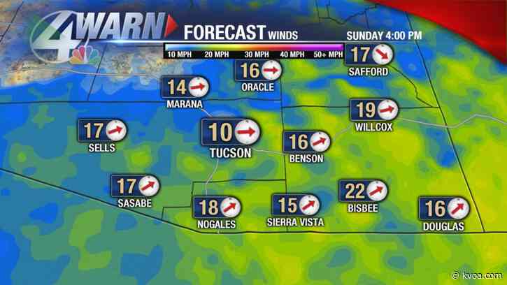 Strong winds are expected in Southern Arizona for much of Sunday