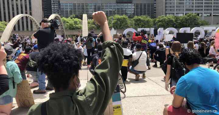 Demonstrators protest anti-Black racism during rallies in Toronto - Global News