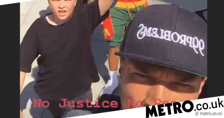 Jeremy Meeks joins Black Lives Matter protest in Beverly Hills with 11-year-old son