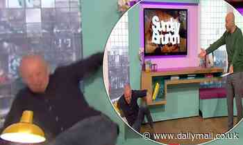 Sunday Brunch's Tim Lovejoy hilariously crashes to the ground in stupendous tumble