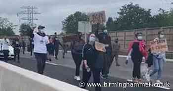 Watch chanting Black Lives Matter protesters march on M6