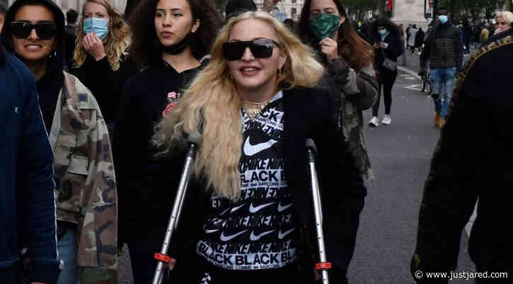 See Photos of Madonna Attending a BLM Protest on Crutches