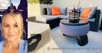 Mum makes outdoor table using old tyres and string - for just £6