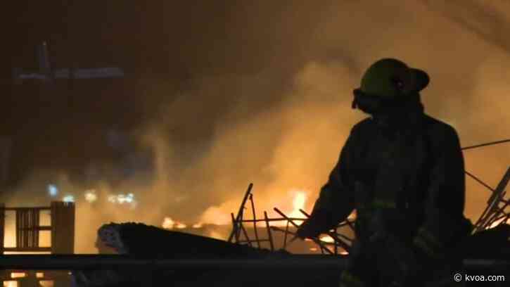 Fire crews tackle large blaze near downtown Phoenix