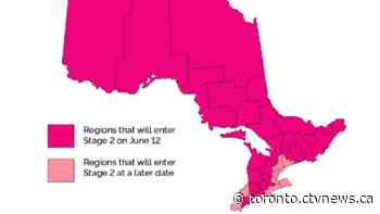 List of Ontario regions moving forward to Stage 2