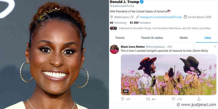 Issa Rae Reacts After Donald Trump 'Likes' Tweet About 'Insecure'