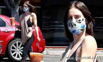 Scout Willis shows off her toned arms in tank top as she takes her dog Grandma for coffee run in LA