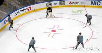 Edmonton Oilers break the return-to-play ice at Rogers Place