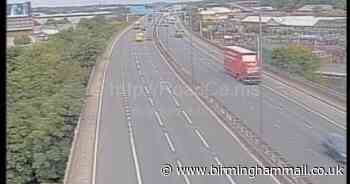 Lorry and car crash at Spaghetti Junction causes traffic problems