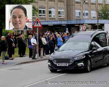 Nurse Joselito Habab's hearse passes hospital before funeral - Warrington Guardian