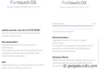 Vivo Z1 Pro, Vivo Z1x Start Receiving Android 10-Based Funtouch OS 10 Update in India