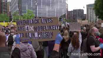 Thousands join Black Lives Matter protest outside U.S. Embassy in London