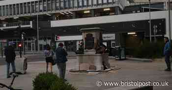 Council removes fallen stone from Edward Colston statue plinth
