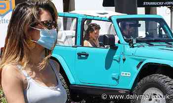 Maria Menounos steps out in custom Jeep for a coffee run on her 42nd birthday