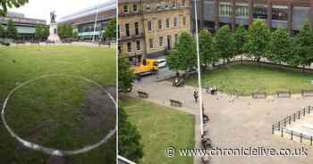 New 'social distancing circles' in Newcastle city centre