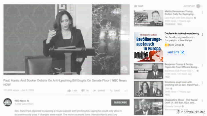 Bezahlter Hass im Netz: Youtube zeigte Werbung für rechtsextremen Mythos vom „Bevölkerungsaustausch“ an