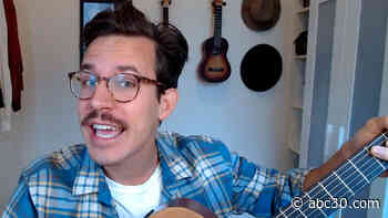 Professional musician Ryan Rickenbach uses virtual music classes to entertain kids