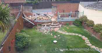 Couple's lucky escape as car ploughs into garden wall before fleeing scene