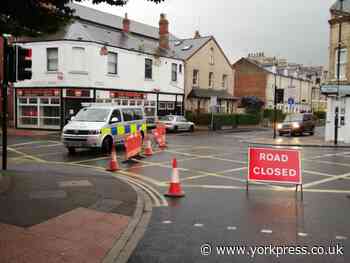 Gillygate shut in  York city centre Due to pipe burst