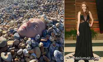 SEBASTIAN SHAKESPEARE: Pebble with a cause... Lily Cole stages beach burial for World Ocean Day
