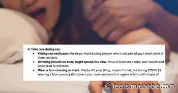 NYC's safe sex guidelines for COVID-19 now officially recommend getting kinky