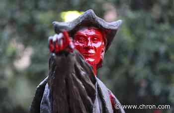 Vandal puts ‘blood’ on hands, head of Christopher Columbus statue in Houston