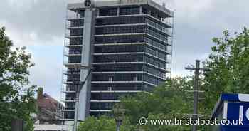 Photos show Colston's name being ripped off landmark city centre tower