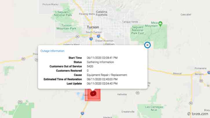 Power outage affecting more than 5,400 TEP customers in Green Valley
