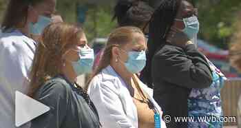 Healthcare workers with Kaleida gathered for a moment of silence for George Floyd