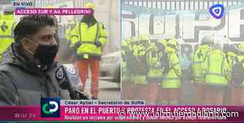 Paro y protesta de trabajadores del Puerto de Rosario - La Izquierda Diario