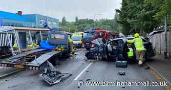Three taken to hospital following car and lorry smash