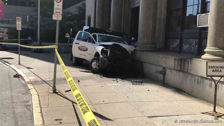 2 People Hospitalized After Truck Crashes Into City-County Building