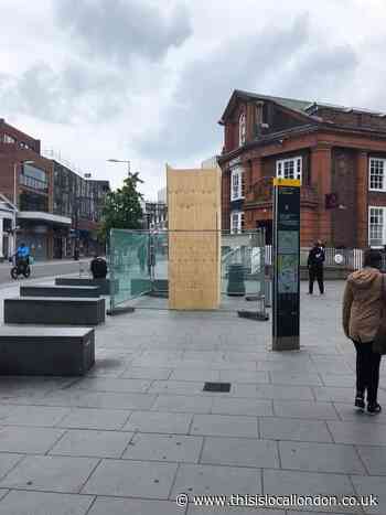 Katie statue in Harrow boarded up before Black Lives Matter protest