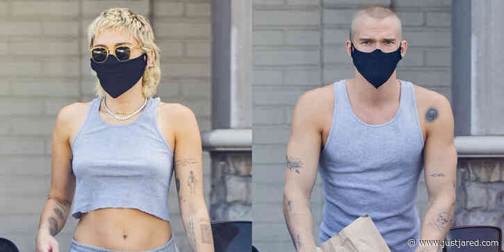 Miley Cyrus & Cody Simpson Wear Matching Tops While Shopping at CVS