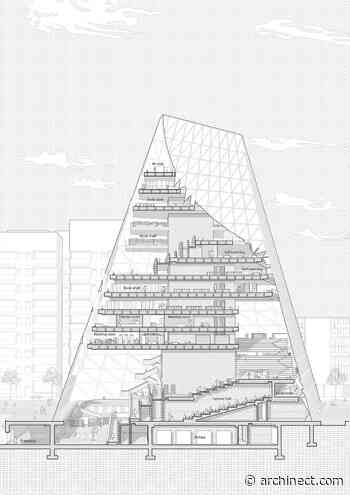 Just Open Architecture proposes a new public library typology with 'Book Tower' - Archinect