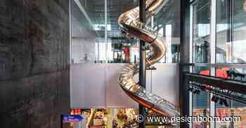 carsten höller installs 40-meter-long slide at the danish architecture center in copenhagen - Designboom