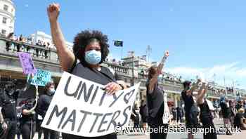 Black Lives Matter protesters form mile-long line along Brighton seafront