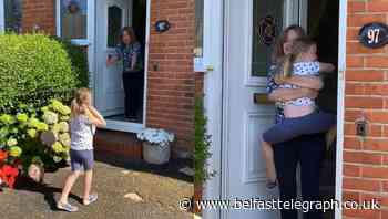 Heidi says hi! Five-year-old hugs grandmother for first time in three months