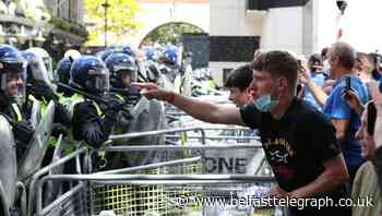 Man urinates next to Pc Keith Palmer memorial as protest violence escalates