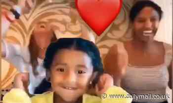 Vanessa Bryant's daughter Bianka, three, interrupts her sister Natalia's dance TikTok