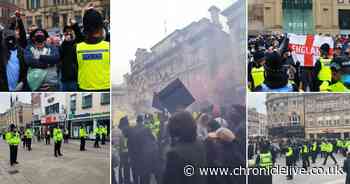 11 arrests after counter-demonstrators turn violent in Newcastle city centre