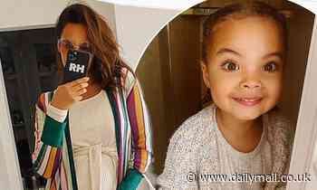Rochelle Humes cradles her baby bump in snap after playing hide-and-seek with daughter Valentina