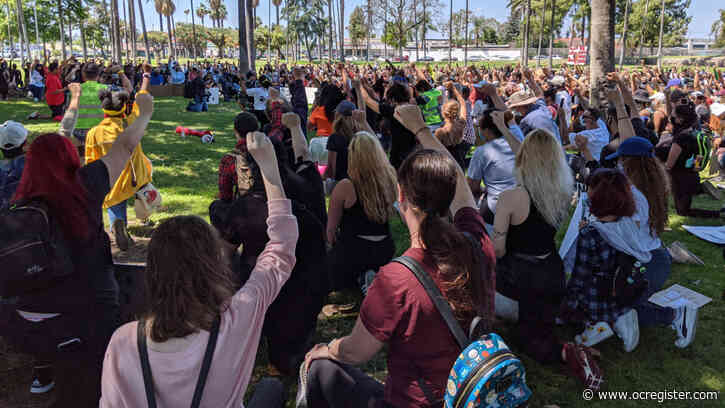 More than 300 gather in Anaheim to rally against police brutality