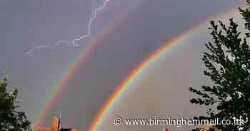 Forked lightning and double rainbow as freak storm hits Brum