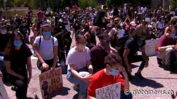 Hundreds march in protest against anti-Black racism in Toronto | Watch News Videos Online - Globalnews.ca