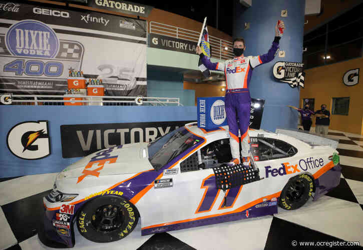 Denny Hamlin wins Dixie Vodka 400 after several delays at Homestead