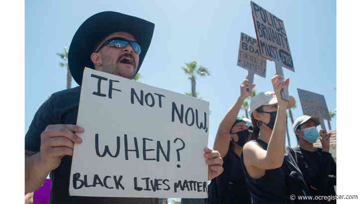 George Floyd protest held as President Trump is celebrated in separate O.C. events