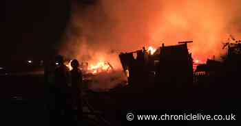 Huge flames rip through allotments as residents told to keep windows closed