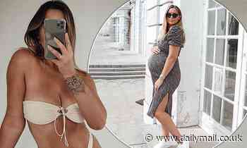 Jess Shears looks incredible as she flaunts her post-pregnancy figure in a nude bandeau bikini