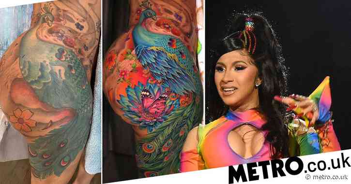 Cardi B endures ‘hours of pain’ to get huge peacock tattoo redone after 10 years